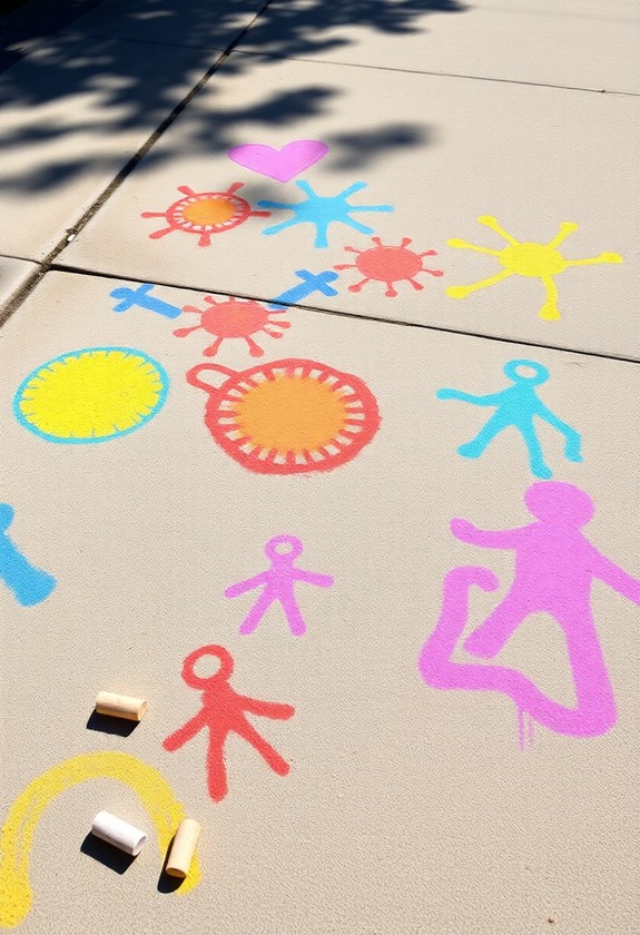 artistic creations on sidewalks