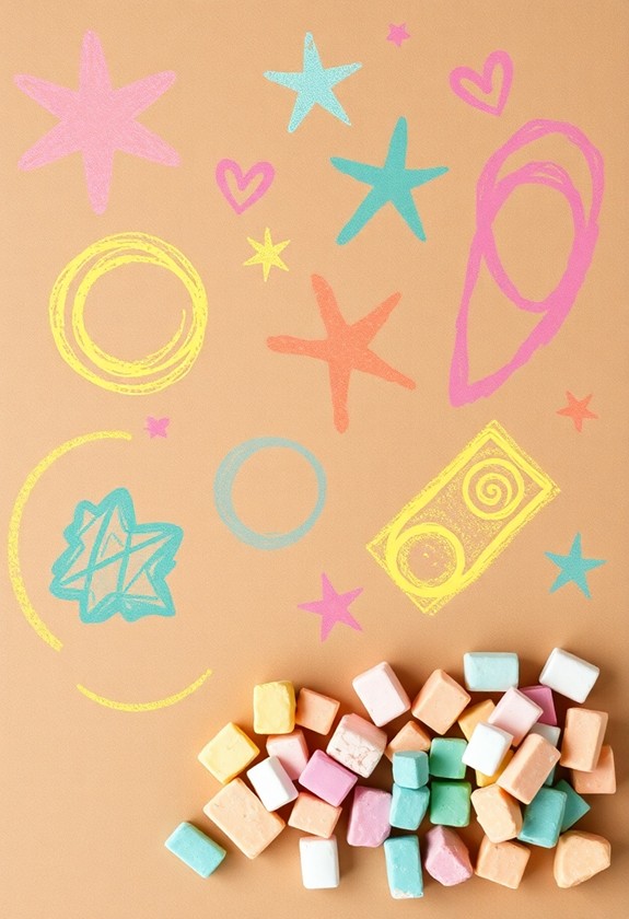 cardboard chalk art creation