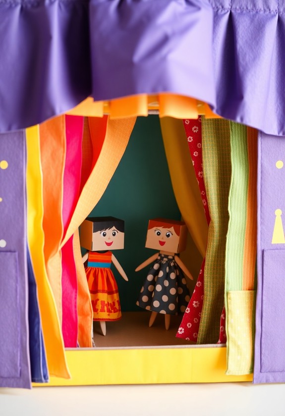 cereal box puppet show