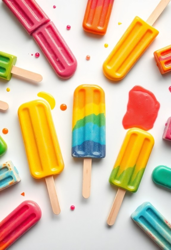 chilled colorful frozen treats