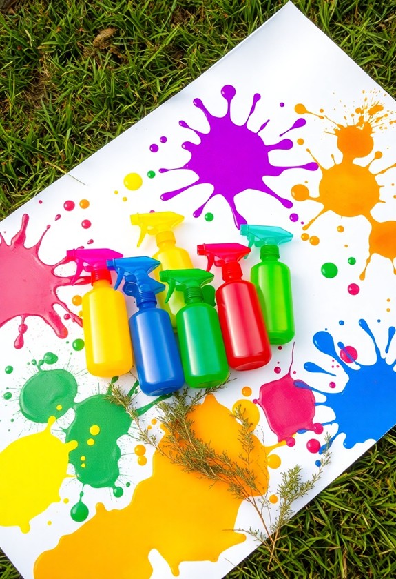 color mixing spray bottles