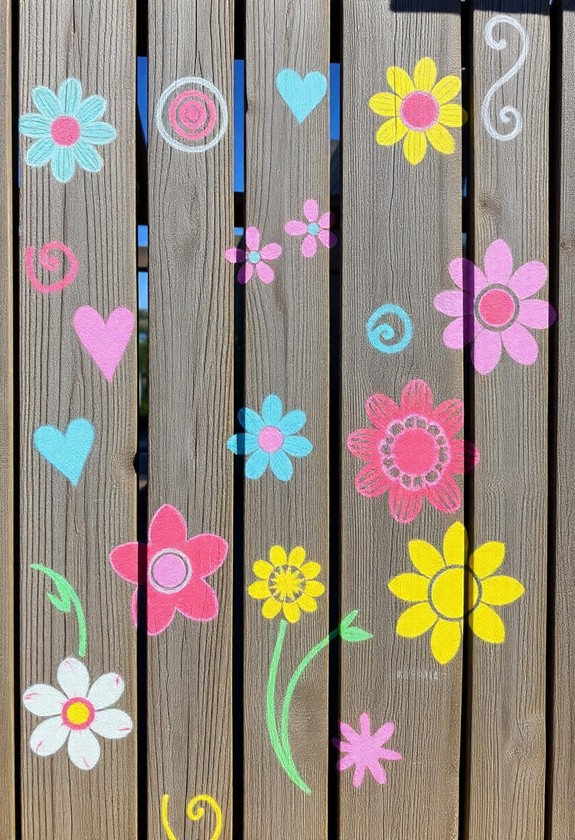 colorful art on fences