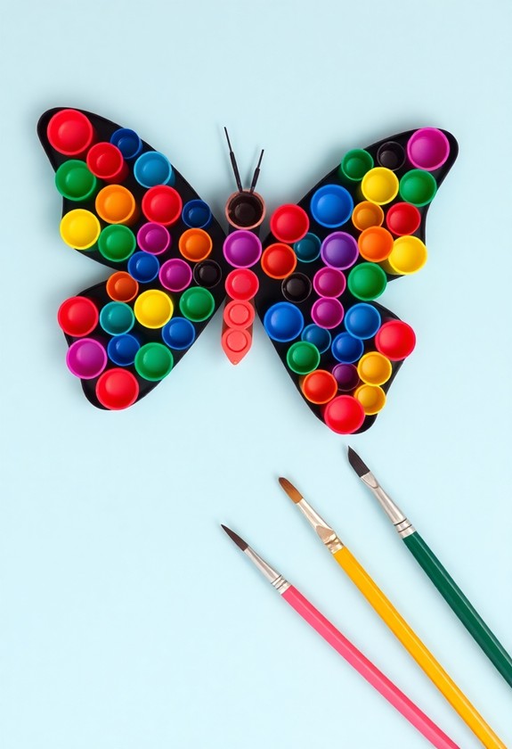 colorful bottle cap artwork