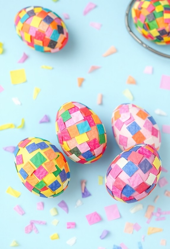 colorful collage egg art