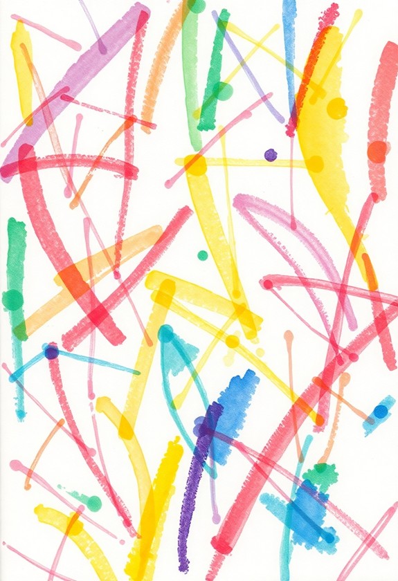 colorful crayon resist art