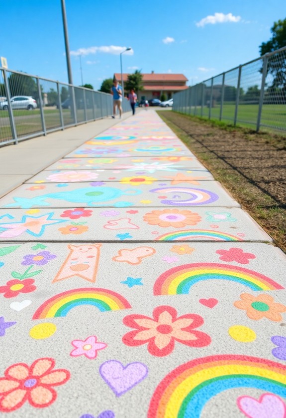 colorful creative pavement art