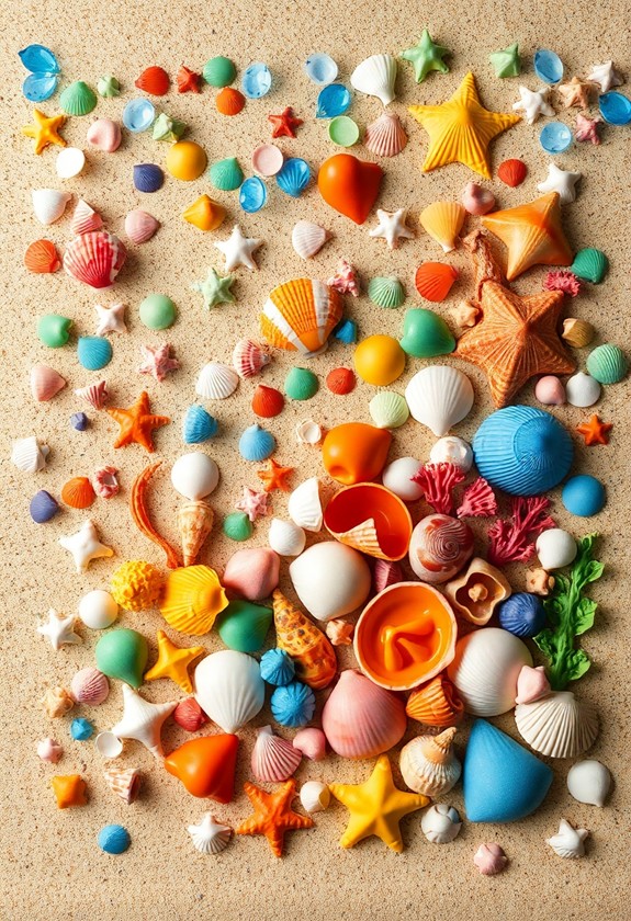 colorful decorative shell art