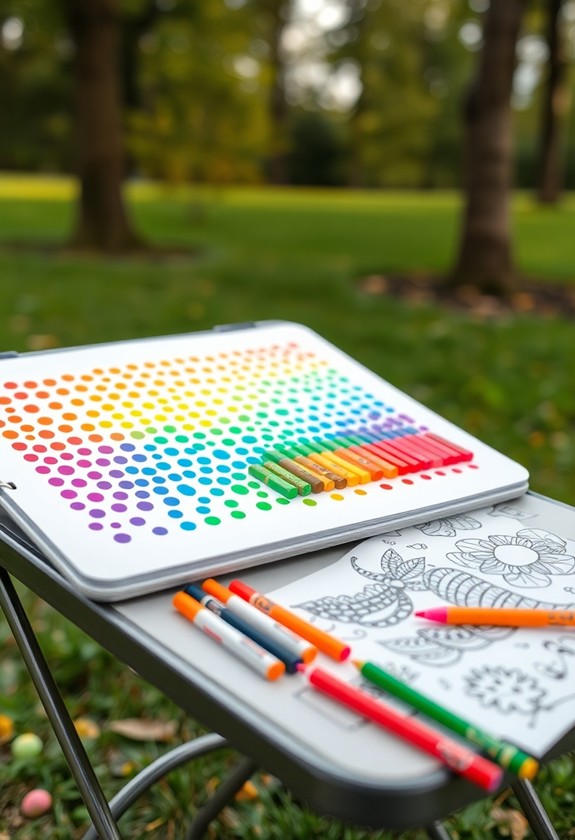 colorful dot painting tools