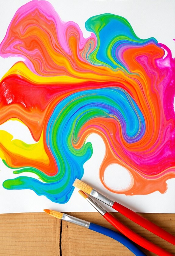 colorful edible yogurt paint