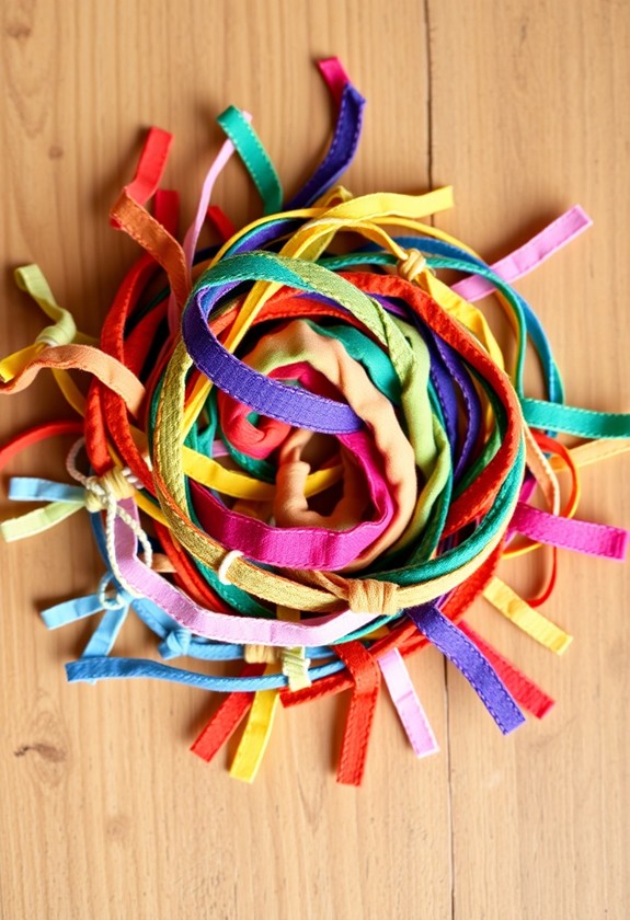 colorful fabric friendship bracelets