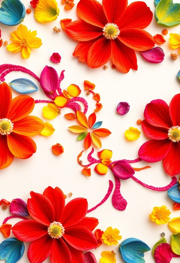 colorful floral petal arrangement
