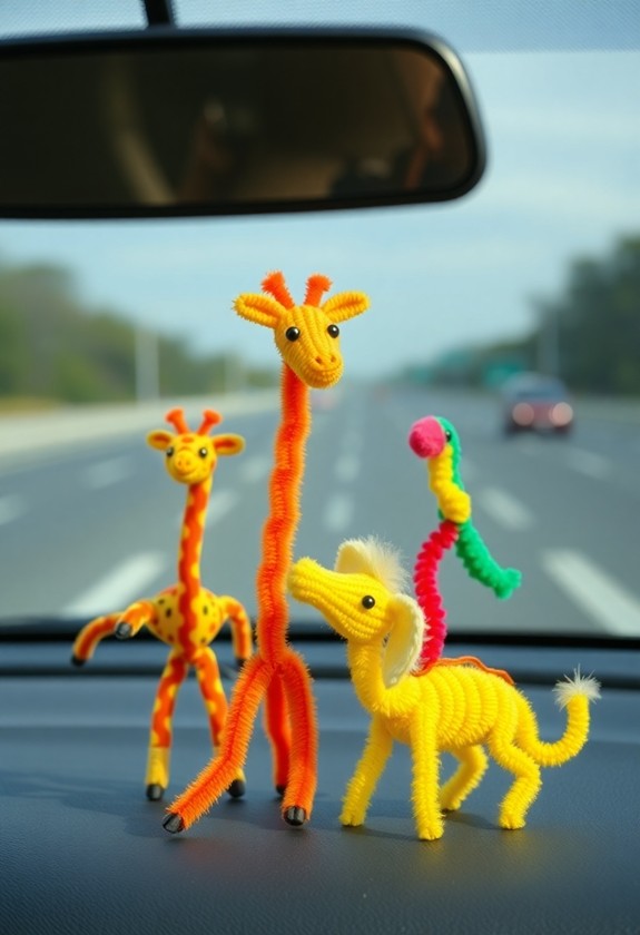 colorful pipe cleaner creations