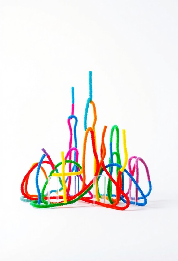 colorful pipe cleaner creations