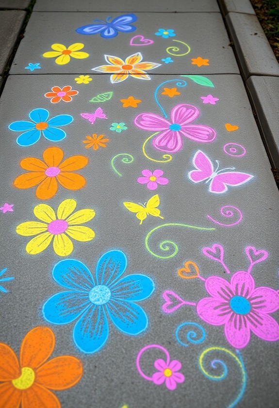 colorful sidewalk chalk art
