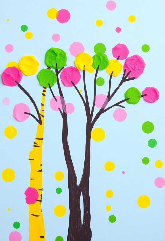 colorful springtime tree art
