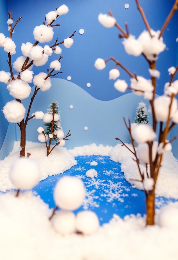 cotton ball winter decorations