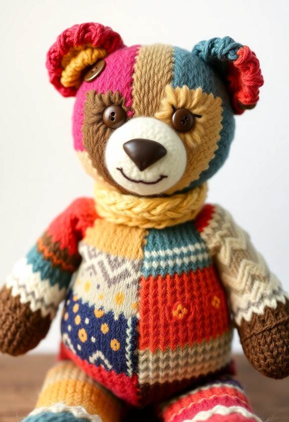 cozy knitted teddy bear