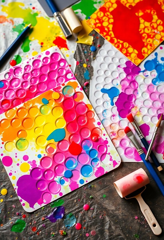 creative bubble wrap art