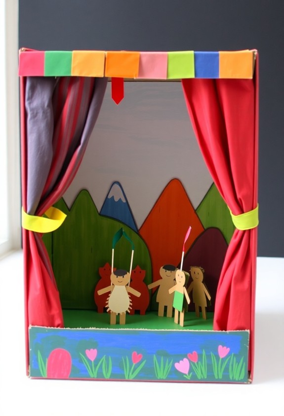 creative cardboard puppet show
