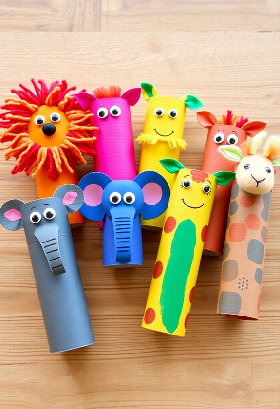 creative cardboard tube puppets