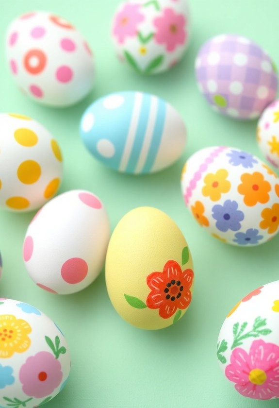 decorative sponge stamped eggs
