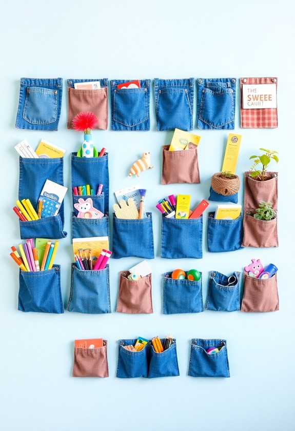 denim pocket wall organizer