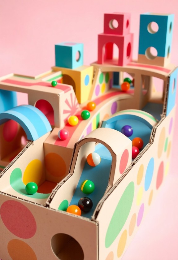 diy cardboard marble track