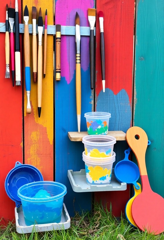 fence painting outdoors activity