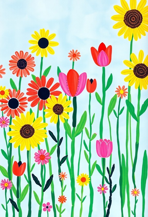 floral fingerprint art creation