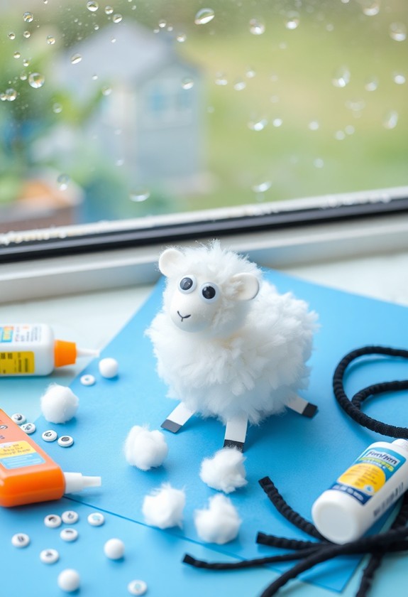 fluffy cotton ball sheep