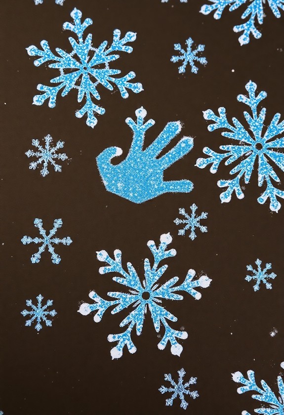 frosty imprints on snow