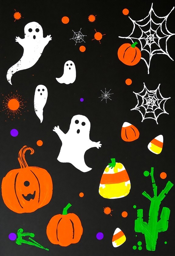 halloween finger painting fun