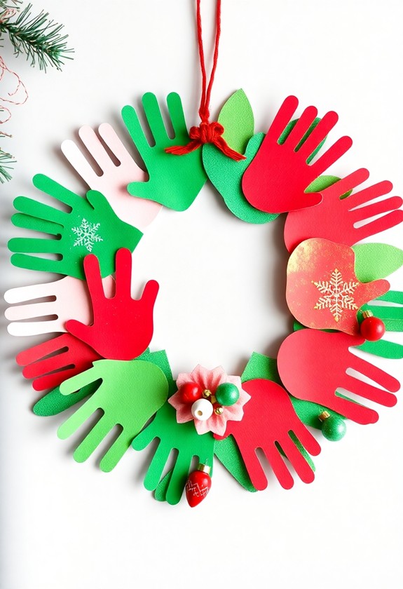 handprint christmas wreath craft