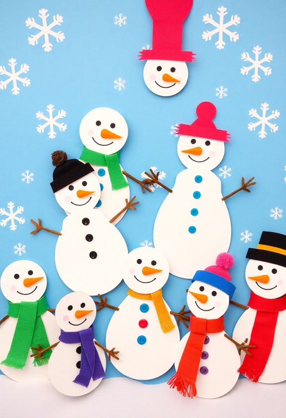 handprint winter snowman family