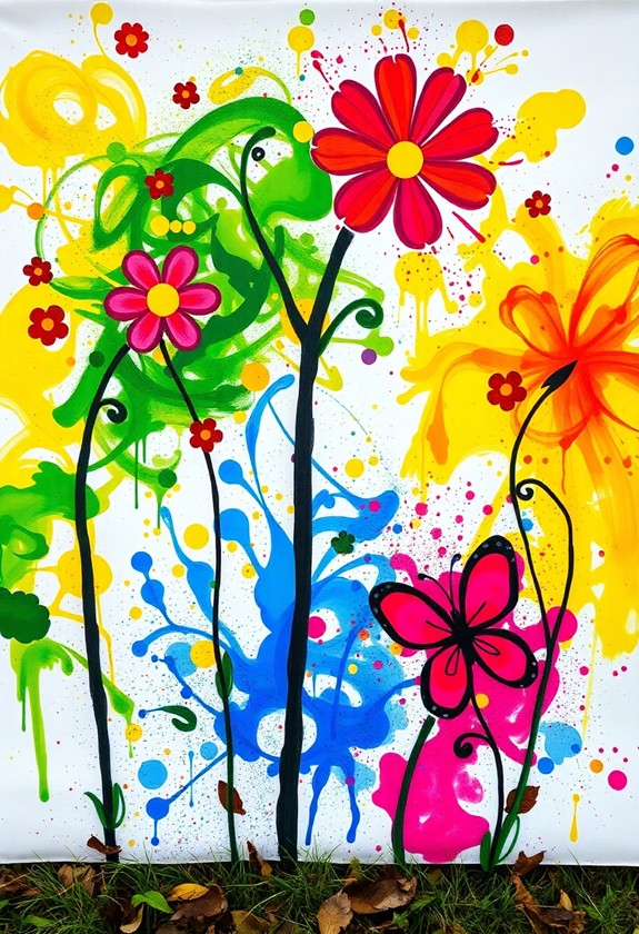 nature inspired outdoor finger painting