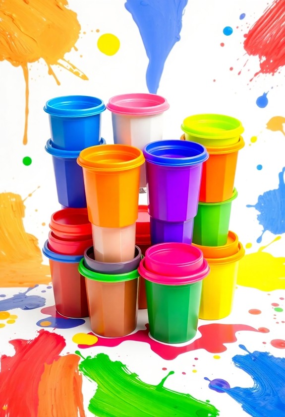 non tip stackable paint cups
