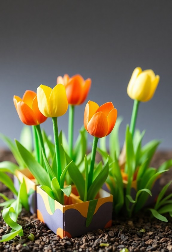 recycled egg carton flowers