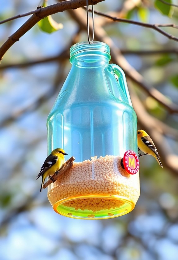 recycled milk jug feeders
