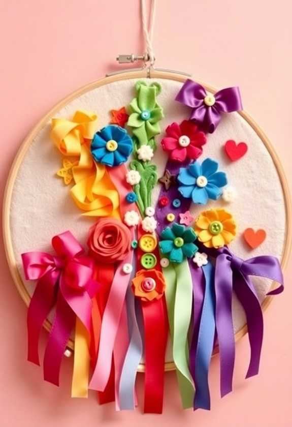 repurposed textile art piece