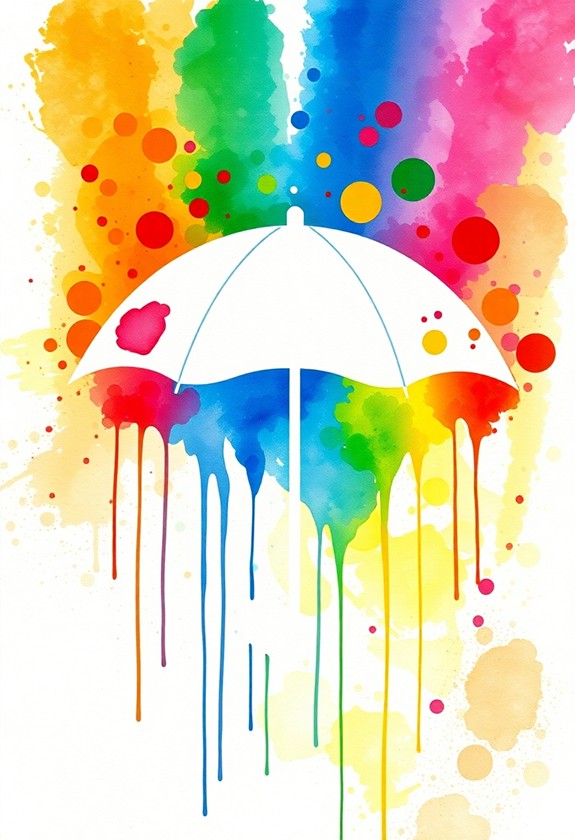 resist technique umbrella artwork