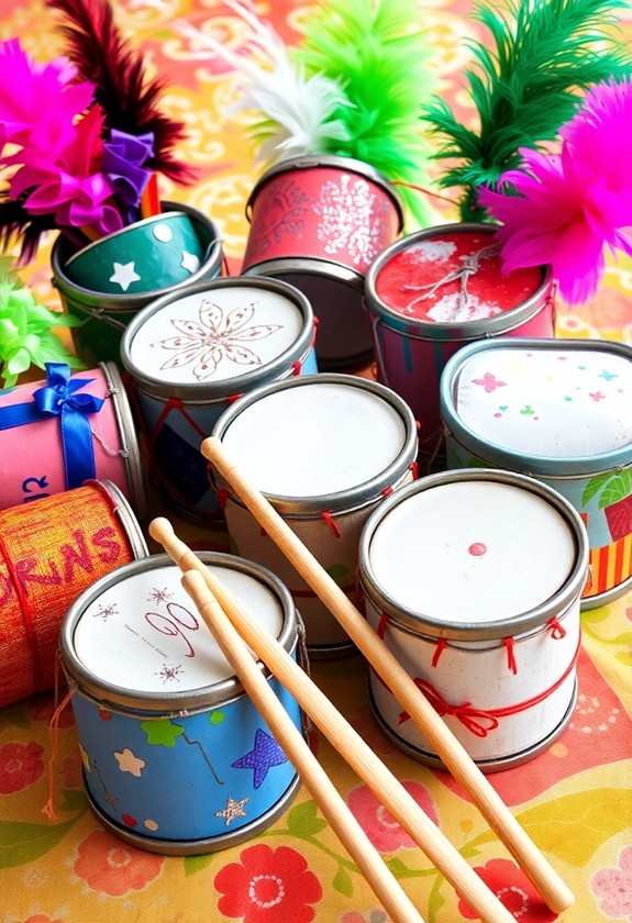 rhythmic percussion from cans
