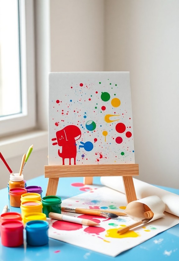 setup for tabletop easel