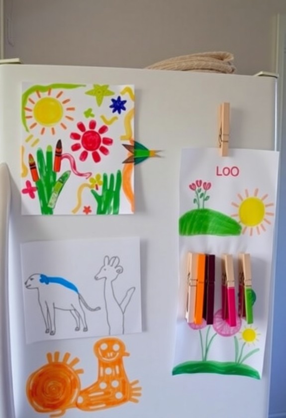 showcasing toddler art creations