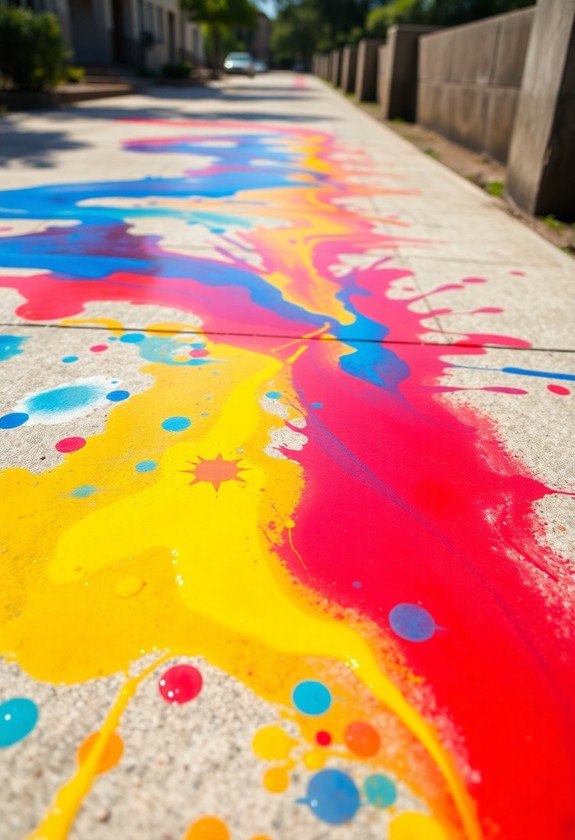 sidewalk art with water