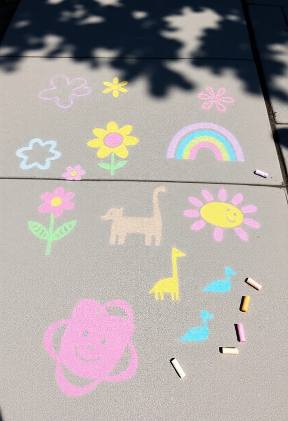 sidewalk chalk art creations