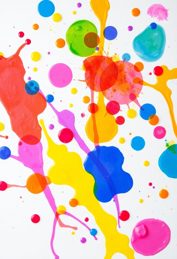 sponge art with bottles