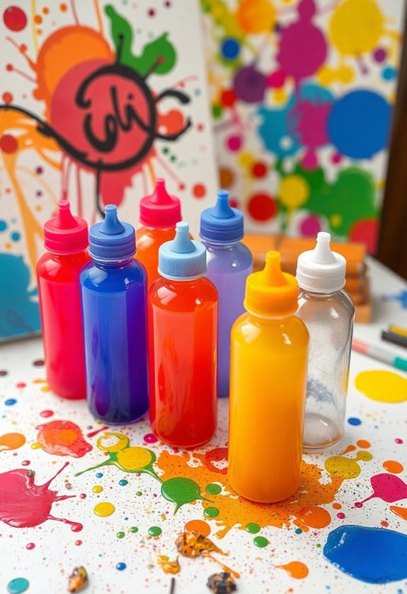 squeeze dispensing paint bottles