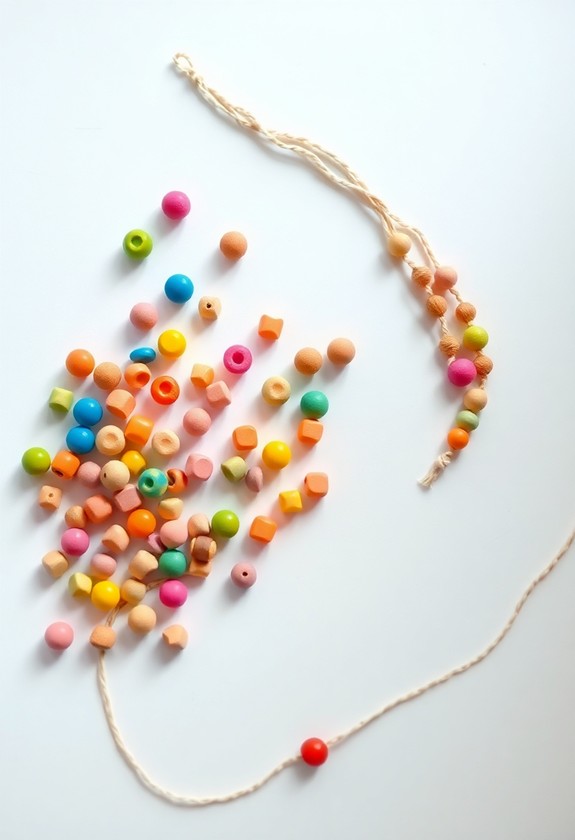 stringing decorative beads