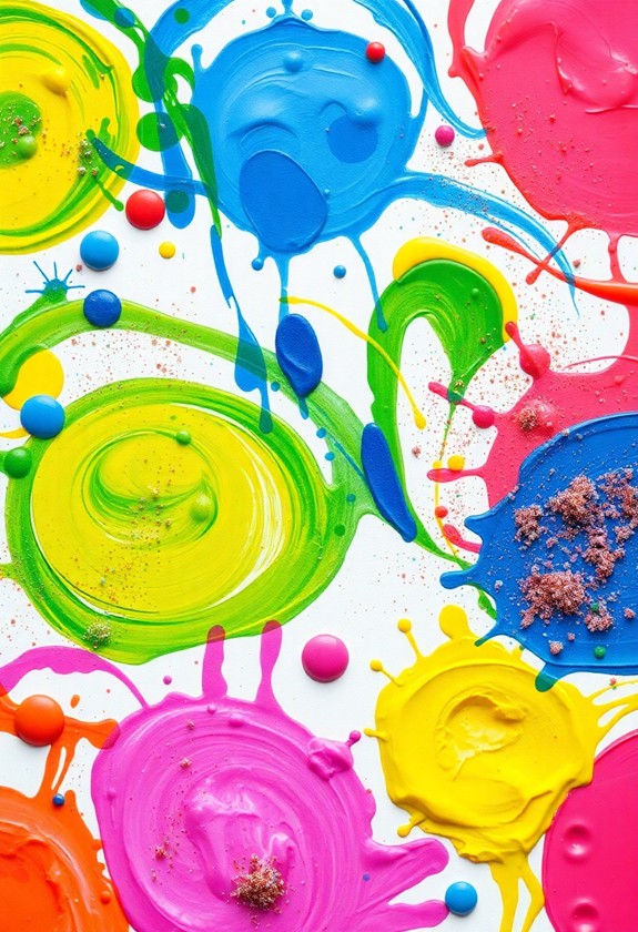 textured paint finger painting