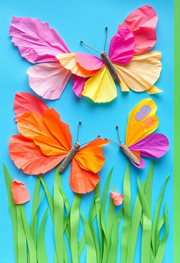 tissue paper butterfly art